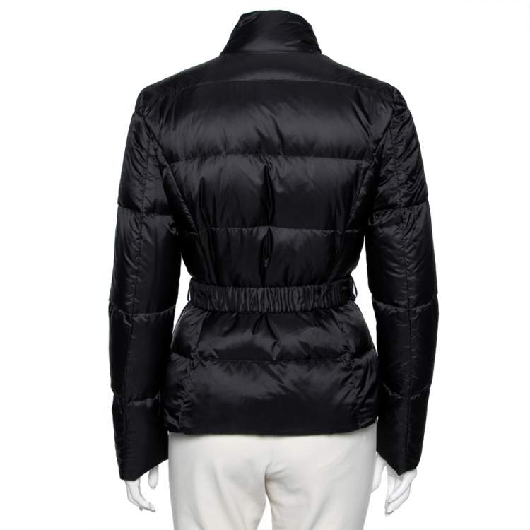 Pre Owned Roberto Cavalli Black Down Belted Puffer Jacket M