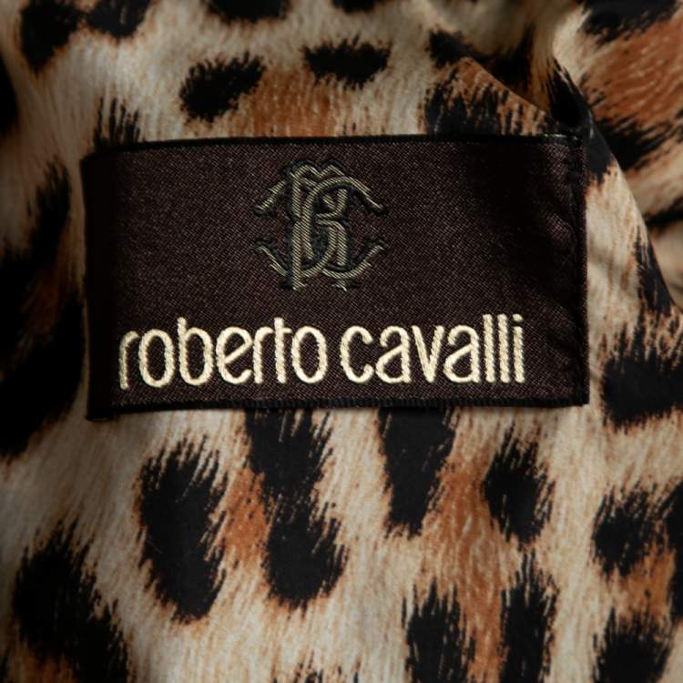 Pre Owned Roberto Cavalli Black Down Belted Puffer Jacket M
