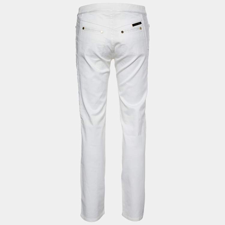 interval Ophef Willen Roberto Cavalli White Denim Straight Fit Jeans Waist 30" Roberto Cavalli |  TLC