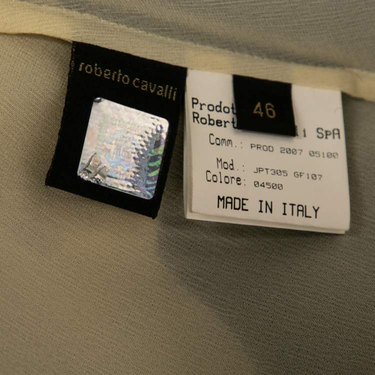 Pre Owned Roberto Cavalli Multicolor Printed Silk Maxi Skirt M