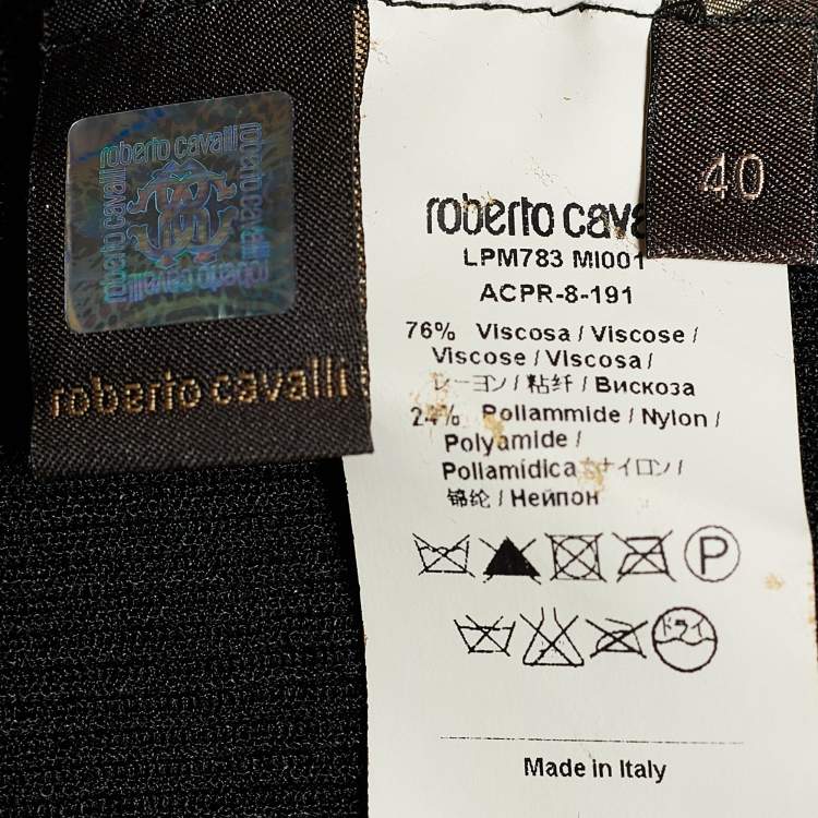 Pre Owned Roberto Cavalli Black Lace Frill Detail Sleeveless Top S