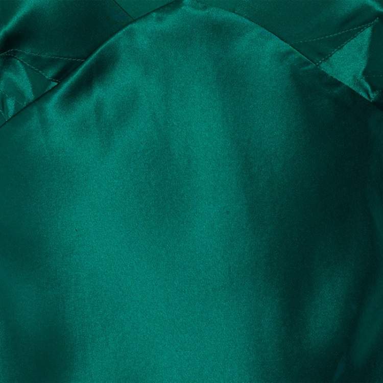 Pre Owned Roberto Cavalli Green Silk Belt Detail  Top S