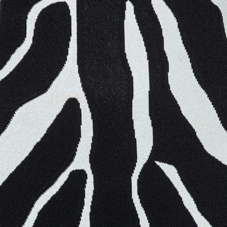 Pre Owned Roberto Cavalli Multicolor Animal Printed Knit Ruffle Hem Sleeveless Dress M