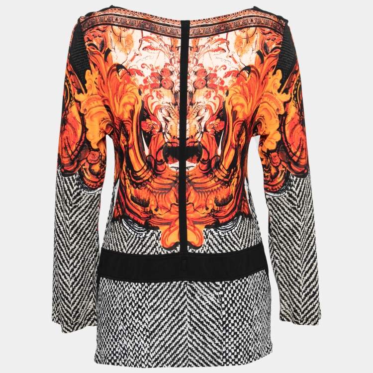Pre Owned Roberto Cavalli Multicolor Jersey Long Sleeve Top M