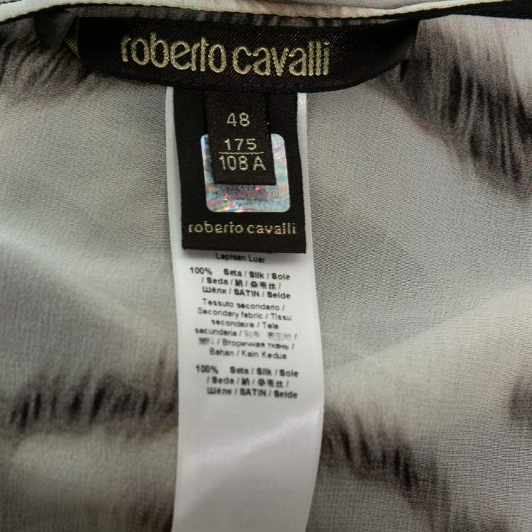 مملوكة مسبقًا Roberto Cavalli Multicolor Printed Silk Chiffon Kaftaan Top L