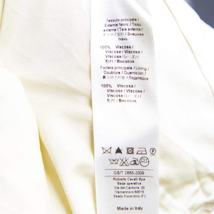 مملوكة مسبقًا Roberto Cavalli Cream Jersey Snake Brooch Detail Maxi Dress S