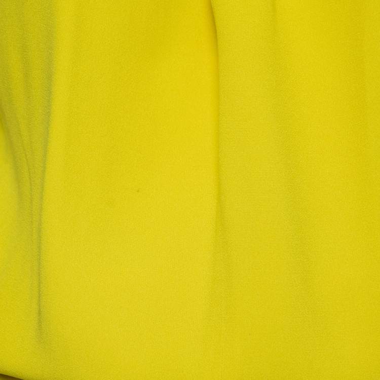 Pre Owned Roberto Cavalli Yellow Crepe Drawstring Detail Sleeveless Jumsuit M