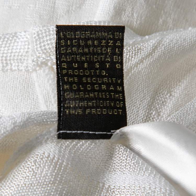 مملوكة مسبقًا Roberto Cavalli White Patterned Knit & Lace Paneled Maxi Dress M