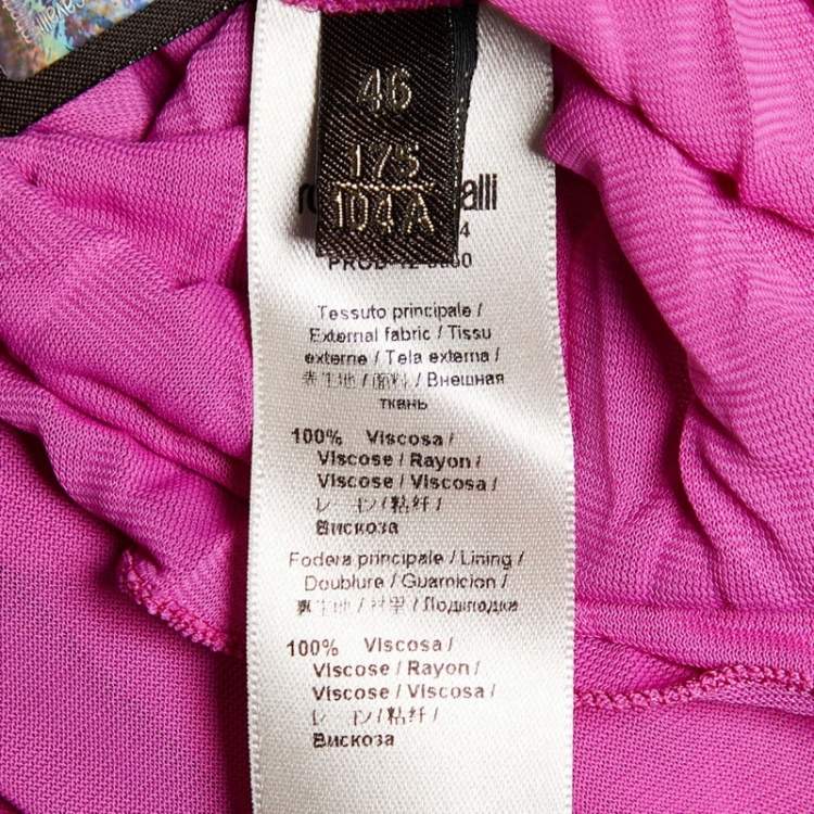 Pre Owned Roberto Cavalli Pink Jersey Flower Brooch Detail Sleeveless Maxi Dress L