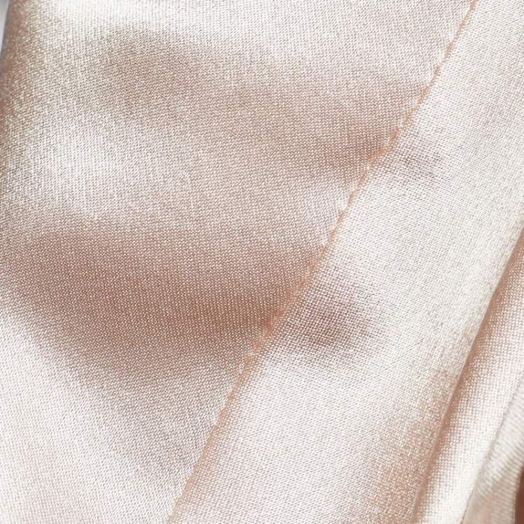 Pre Owned Roberto Cavalli Light Pink Silk Satin Halter Neck Maxi Dress XS