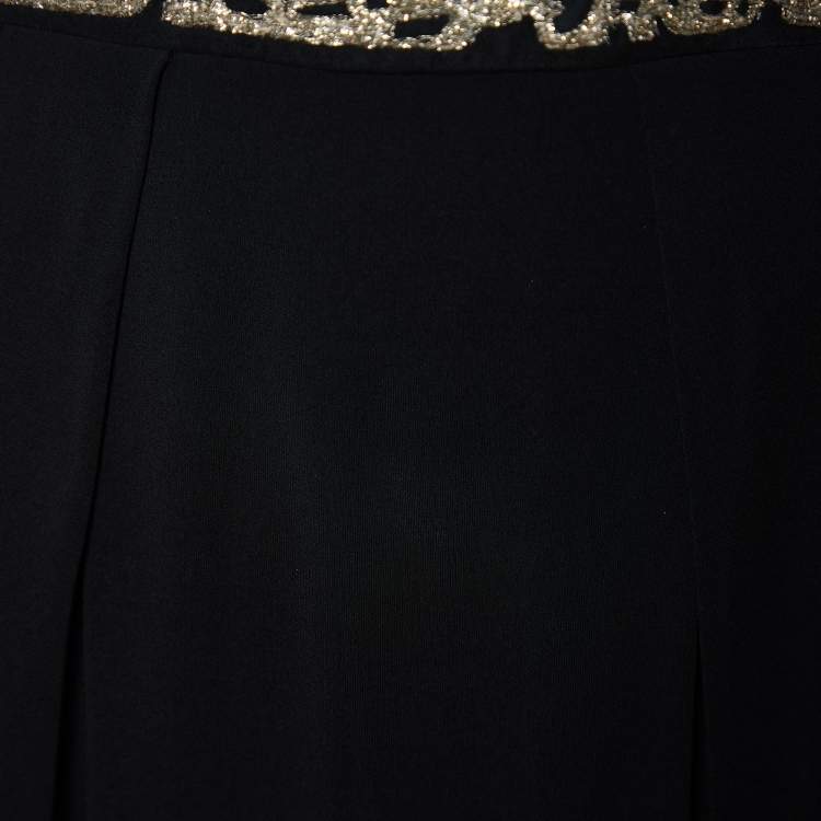 Pre Owned Roberto Cavalli Black Jersey Embellished Cutout Maxi Dress S