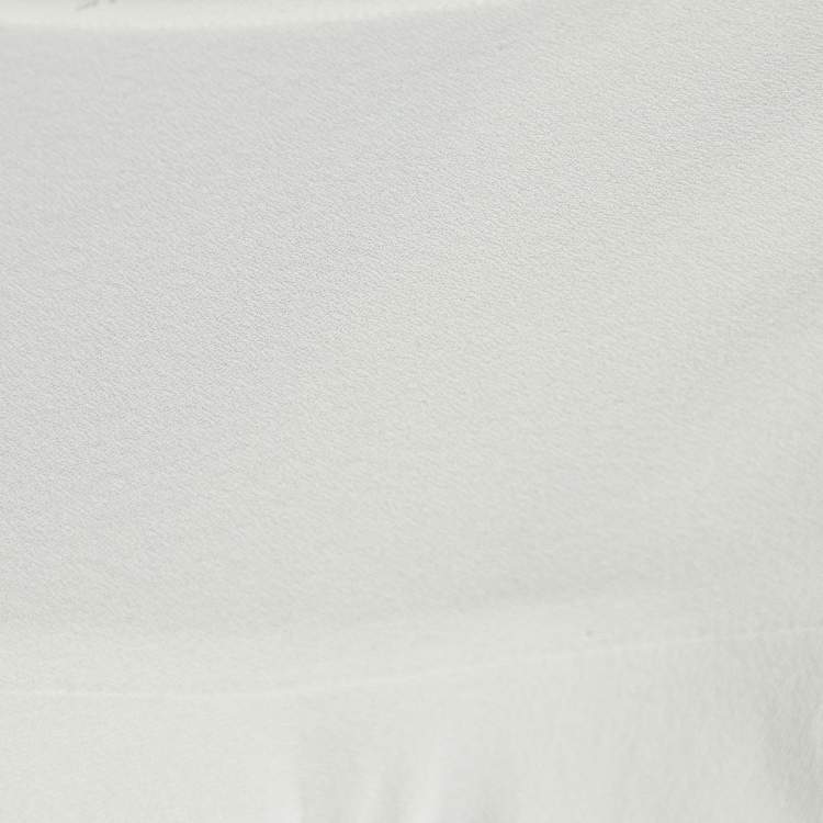 Pre Owned Roberto Cavalli White Crepe Ruffled Blouse S