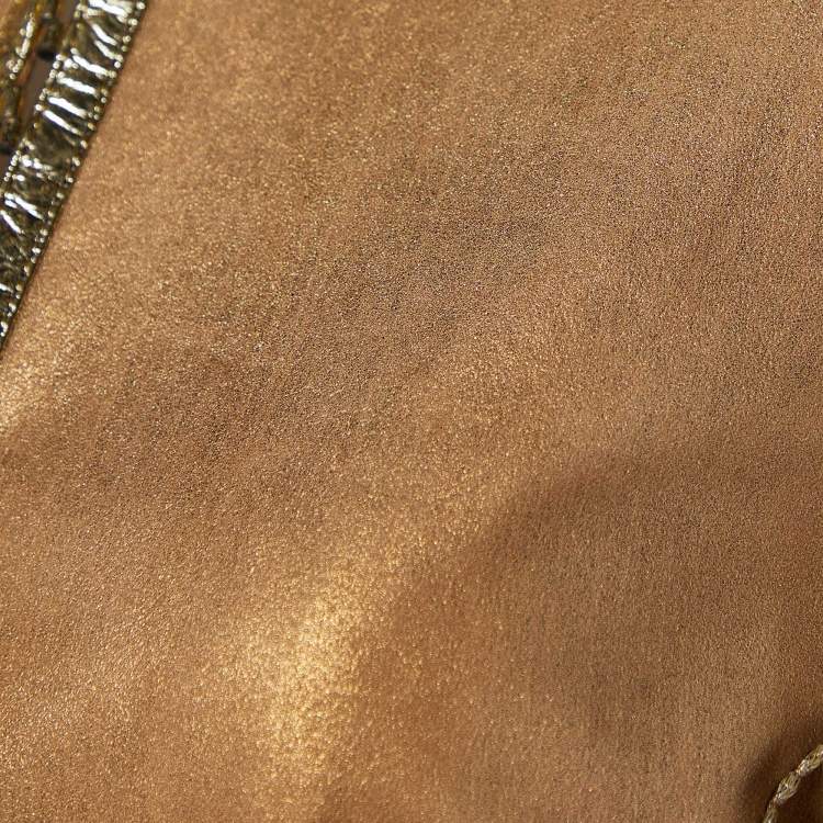 Pre Owned Roberto Cavalli Brown Suede Hook Front Jacket M