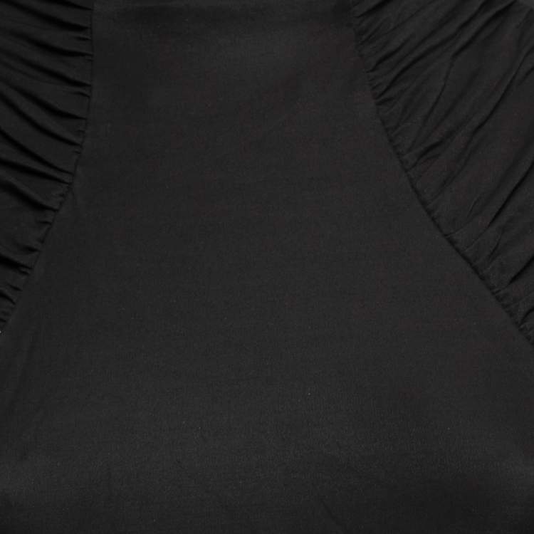 مملوكة مسبقًا Roberto Cavalli Black Jersey Ruched Midi Dress S