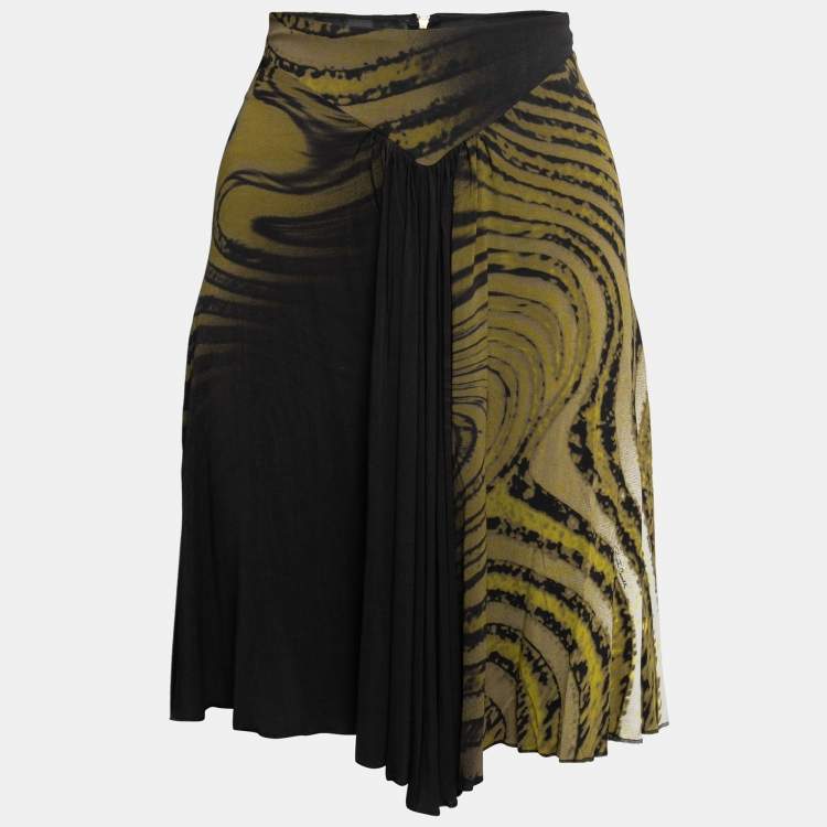 Pre Owned Roberto Cavalli Multicolor Printed Stretch Crepe Skirt XS