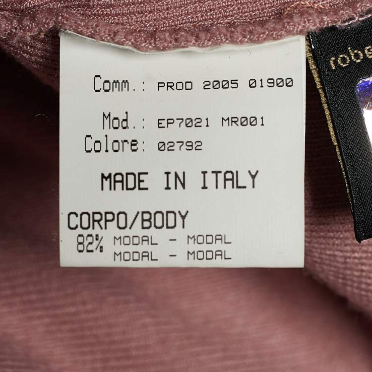 Pre Owned Roberto Cavalli Dusty Pink Crystal Embellished Cardigan L