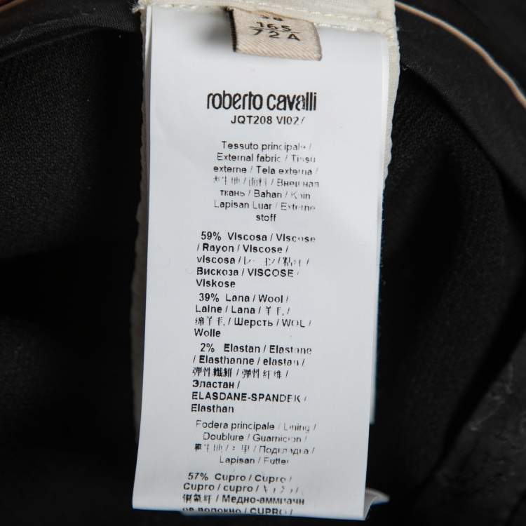 Pre Owned Roberto Cavalli Black Crepe Skinny Trousers S