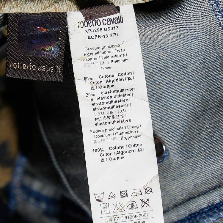 Pre Owned Roberto Cavalli Light Blue Faded Denim Skinny Jeans M
