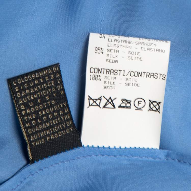 Pre Owned Roberto Cavalli Light Blue Silk Satin Ruffle Detail Maxi Skirt M