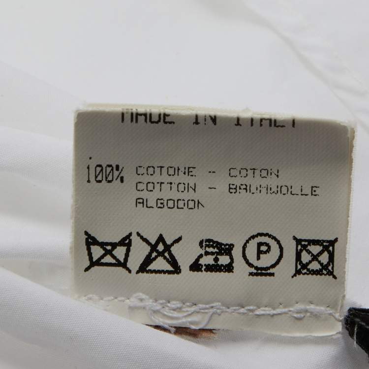 Pre Owned Roberto Cavalli White Cotton Pintuck Sleeve Detail Shirt M