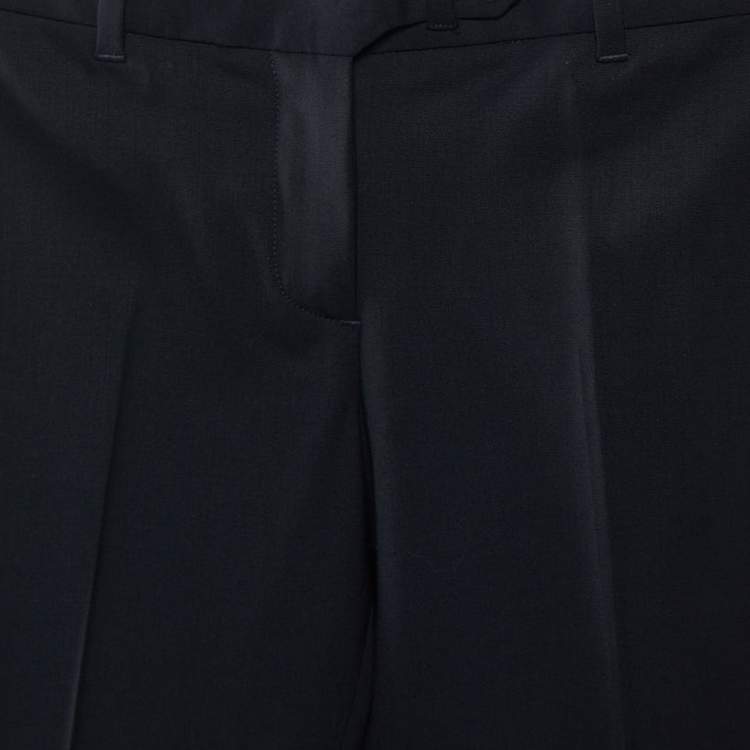 Pre Owned Roberto Cavalli Black Wool Contrast Side Strip Detail Tapered Leg Trousers S