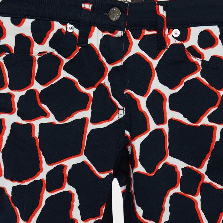 مملوكة مسبقًا Roberto Cavalli Black Denim Printed Detail Skinny Jeans S