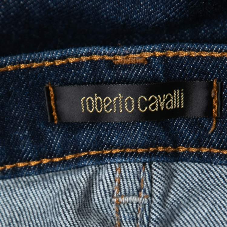 Pre Owned Roberto Cavalli Dark Blue Denim Bootcut Jeans M Waist 30"