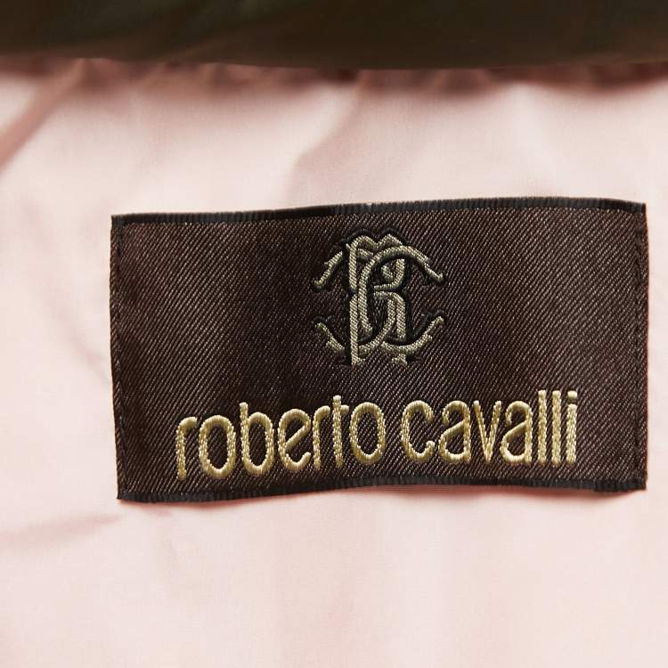 مملوكة مسبقًا Roberto Cavalli Military Green Fur Lined Parka Jacket S
