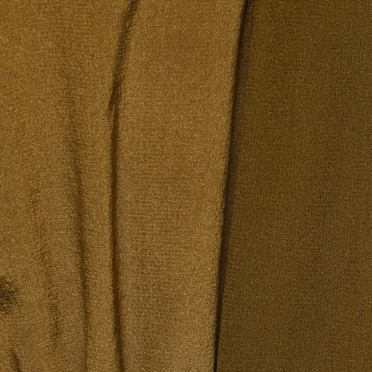 Pre Owned Roberto Cavalli Olive Green Silk Tie Neck Jumpsuit M