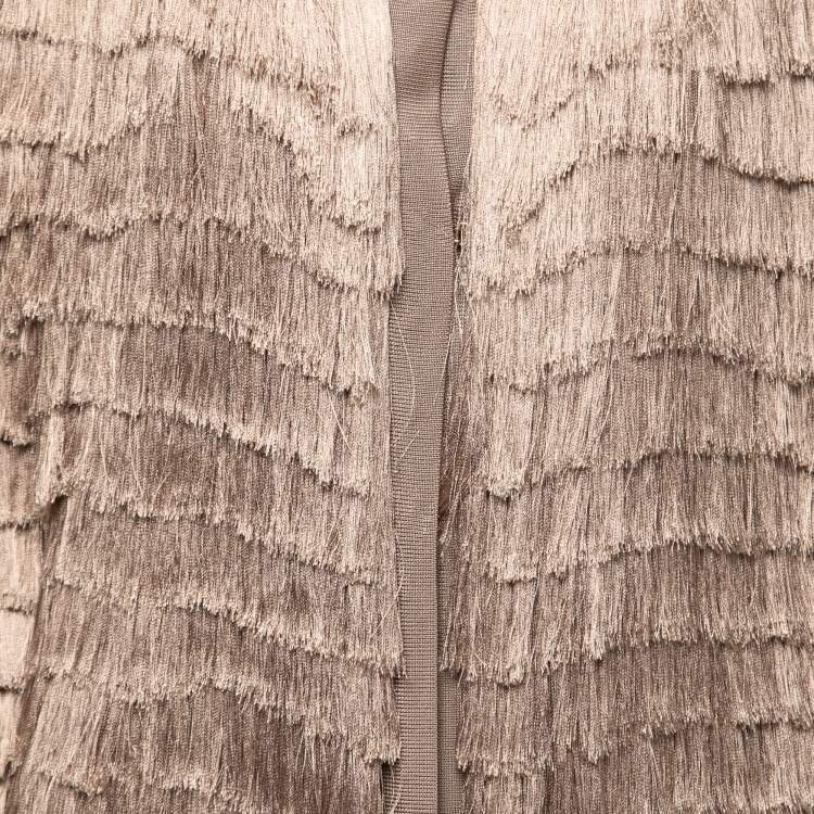 Pre Owned Roberto Cavalli Blush Pink Fringed Silk Jacket M