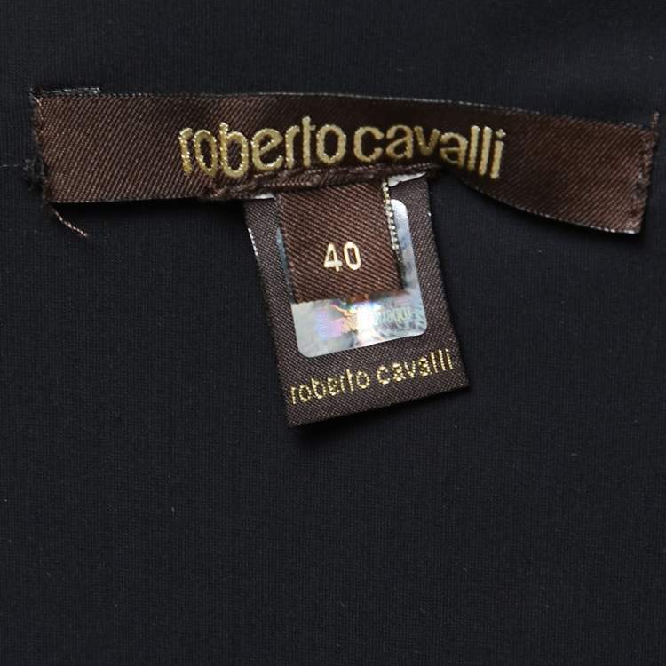 مملوكة مسبقًا Roberto Cavalli Brown Animal Printed Jersey Ruched Bodycon Dress S