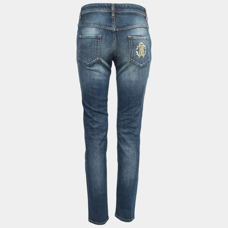 Pre Owned Roberto Cavalli Blue Denim Skinny Jeans M Waist 28"