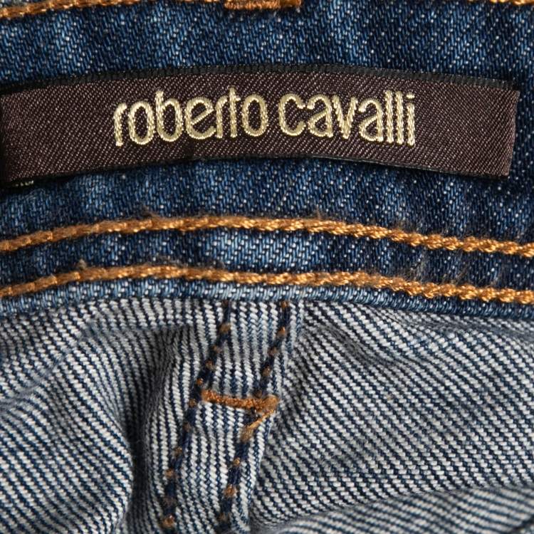 Pre Owned Roberto Cavalli Blue Denim Skinny Jeans M Waist 28"