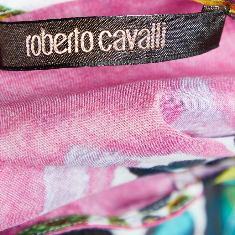 مملوكة مسبقًا Roberto Cavalli Multicolor Printed Cotton Top L