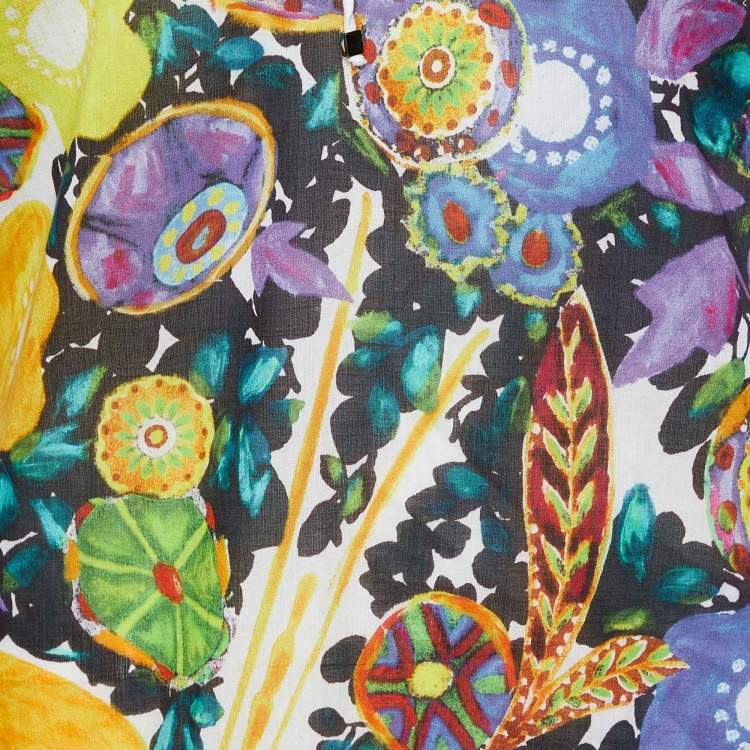مملوكة مسبقًا Roberto Cavalli Multicolor Printed Cotton Top L