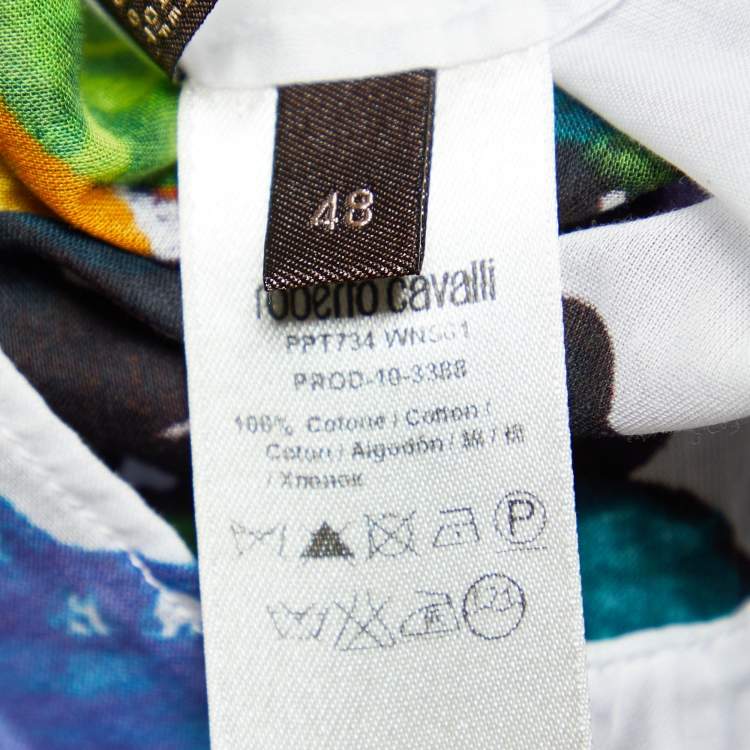 مملوكة مسبقًا Roberto Cavalli Multicolor Printed Cotton Top L