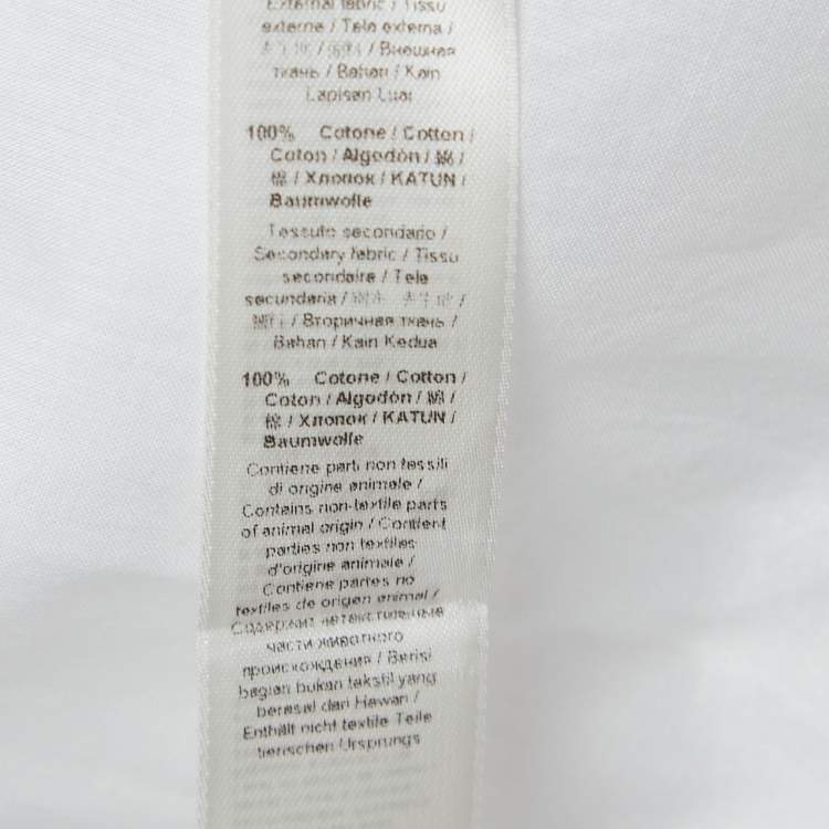 Pre Owned Roberto Cavalli White Cotton Lace Detail Gathered Maxi Skirt M