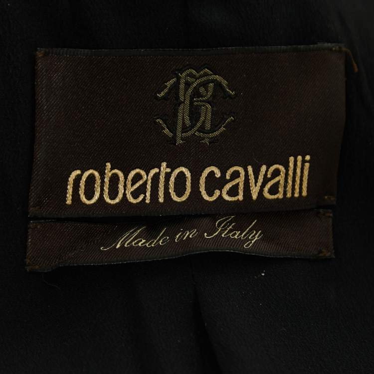 Pre Owned Roberto Cavalli Black Wool Single- Breasted Blazer M