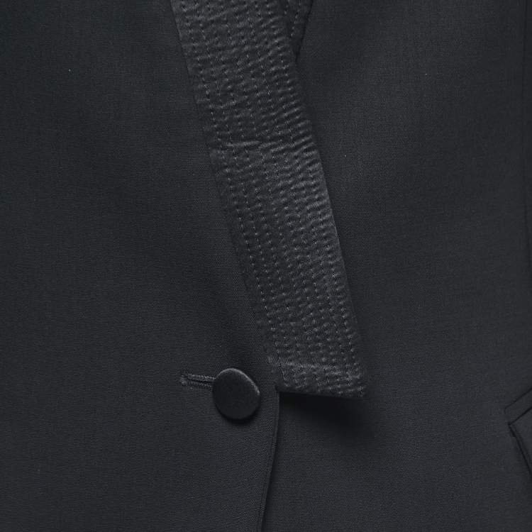 Pre Owned Roberto Cavalli Black Wool Single- Breasted Blazer M
