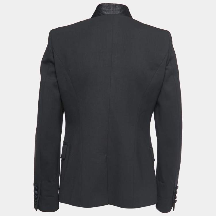Pre Owned Roberto Cavalli Black Wool Single- Breasted Blazer M