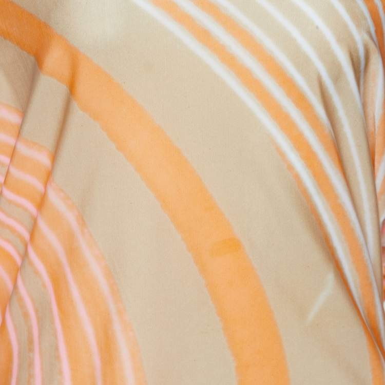 Pre Owned Roberto Cavalli Multicolor Printed Jersey Wide Neck Top L