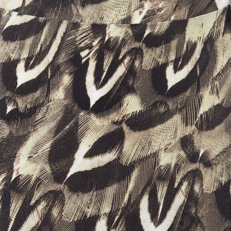 Pre Owned Roberto Cavalli Multicolor Printed Jersey Elastic Waist Maxi Skirt L