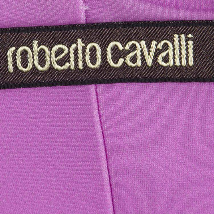 Pre Owned Roberto Cavalli Multicolor Printed Draped Dress S