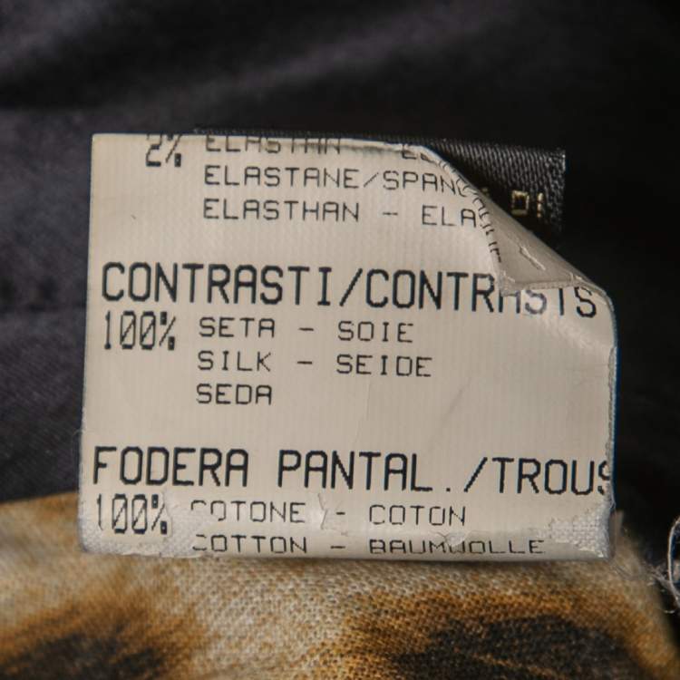 Pre Owned Roberto Cavalli Black Denim Zip Detail Jeans S Waist 28"