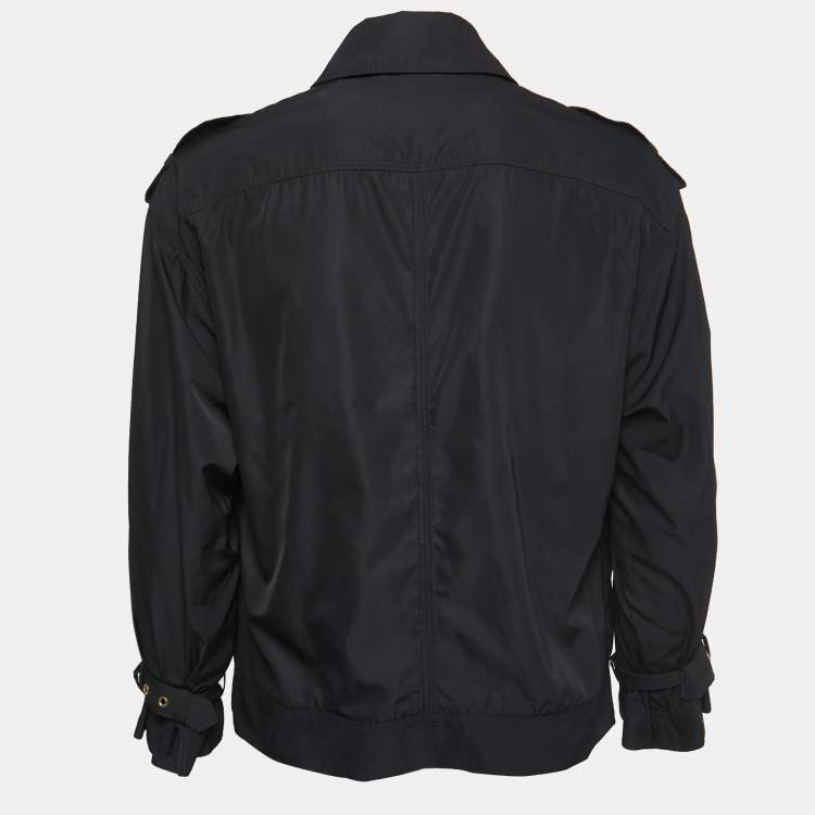 Pre Owned Roberto Cavalli Black Synthetic Buttoned Jacket S