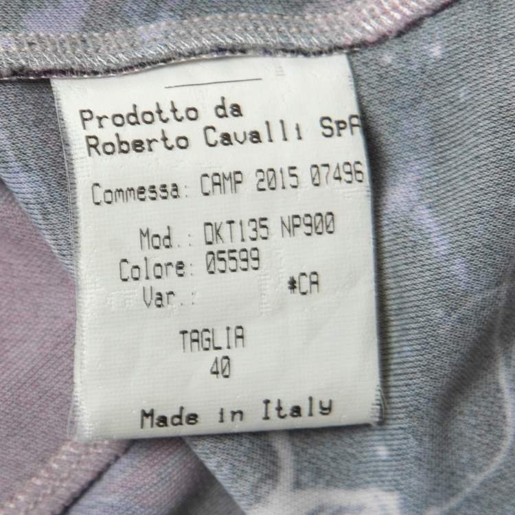 Pre Owned Roberto Cavalli Pink/Purple Print Jersey Short Dress S