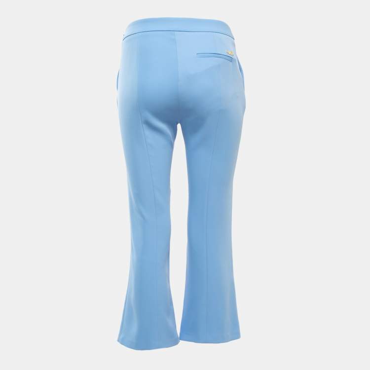 Pre Owned Class by Roberto Cavalli Blue Crepe  Flared Trousers S