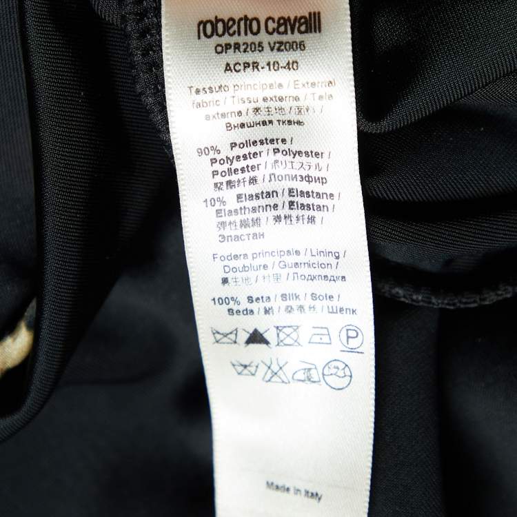 Pre Owned Roberto Cavalli Black Velvet Hooded Jumpsuit M