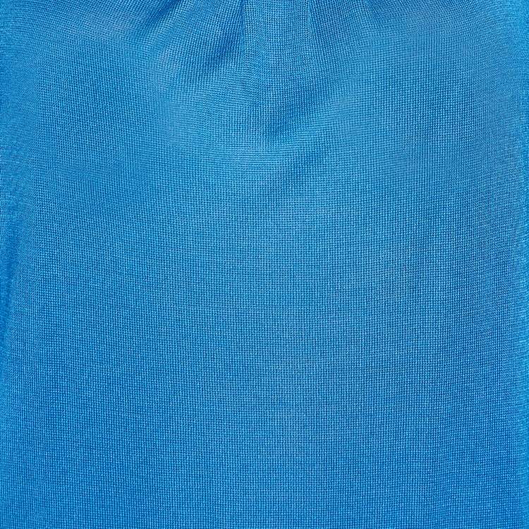 مملوكة مسبقًا Roberto Cavalli Blue Silk Knit Off Shoulder Mini Dress M