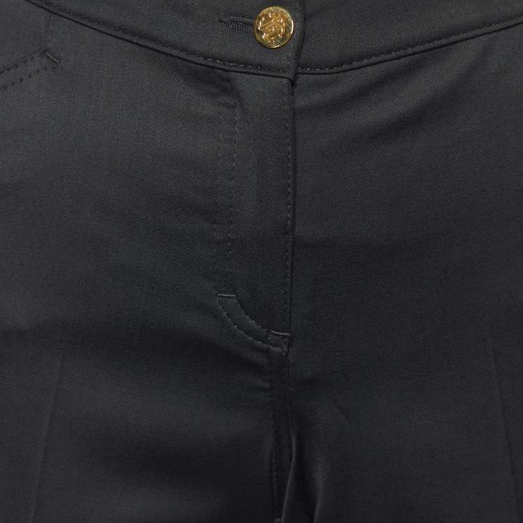 Pre Owned Roberto Cavalli Black Wool Straight Leg Pants M